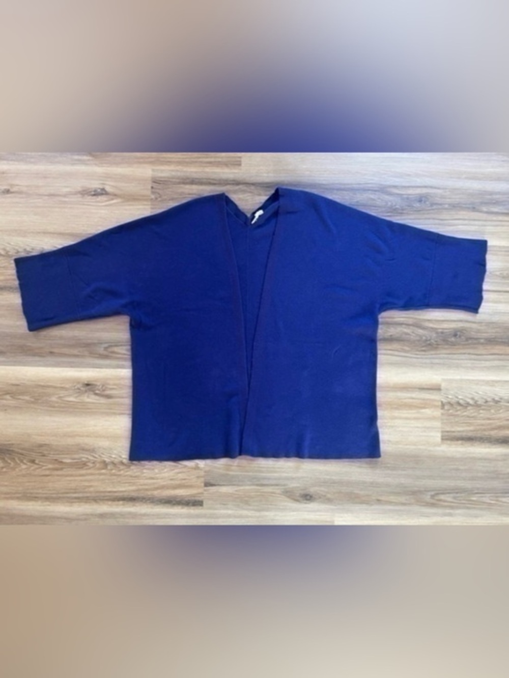 Eileen Fisher Organic Cotton Kimono Sleeve Cardigan Royal Blue